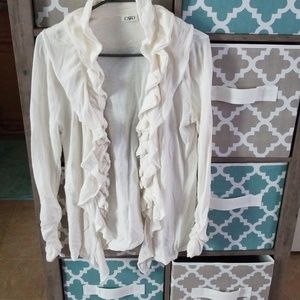 Cream cardigan.